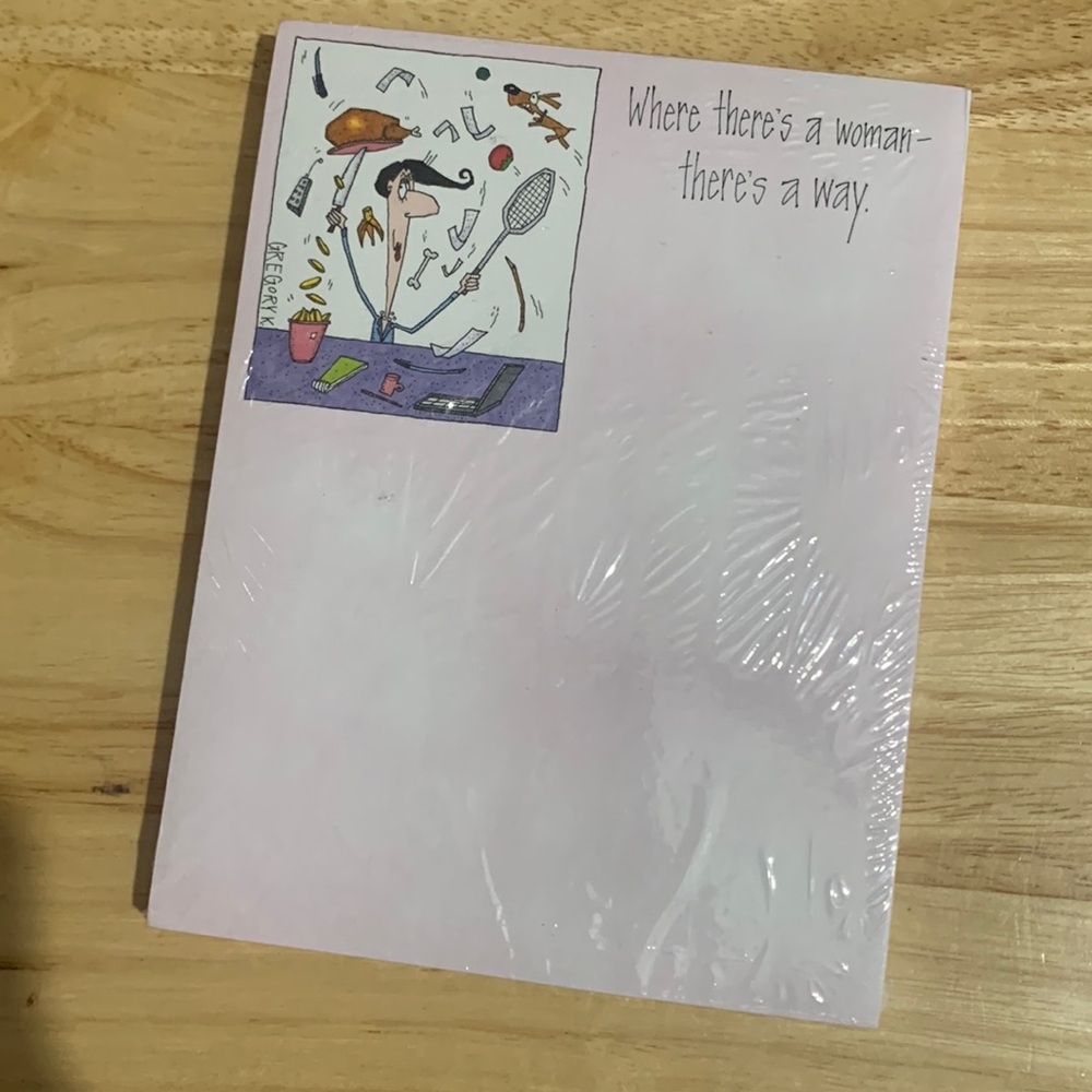 “Where there is a woman there is a way” notepad simply funny by Greg Kalajian